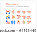 Hand wash icons set, Pixel perfect icon, Set of icons for web and mobile 64513449