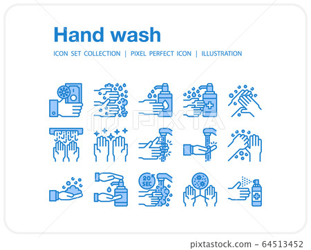 Hand wash icons set, Pixel perfect icon, Set of... - Stock Illustration ...