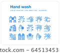 Hand wash icons set, Pixel perfect icon, Set of icons for web and mobile 64513453