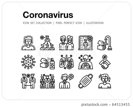 Coronavirus icons set, Pixel perfect icon, Set of icons for web and mobile Coronavirus icons set, Pixel perfect icon, Set of icons for web and mobile 64513455