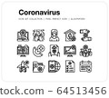 Coronavirus icons set, Pixel perfect icon, Set of icons for web and mobile 64513456