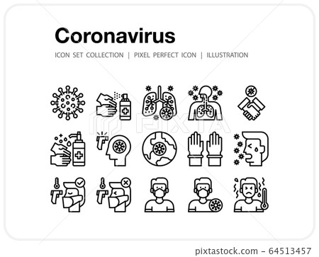 Coronavirus icons set, Pixel perfect icon, Set of icons for web and mobile 64513457