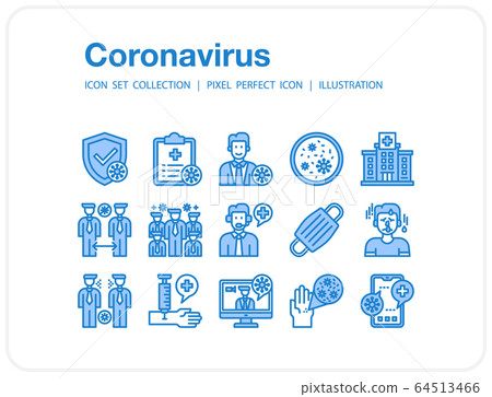 Coronavirus icons set, Pixel perfect icon, Set of icons for web and mobile 64513466