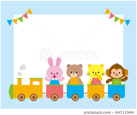 Animal train frame for kids - Stock Illustration [64513944] - PIXTA