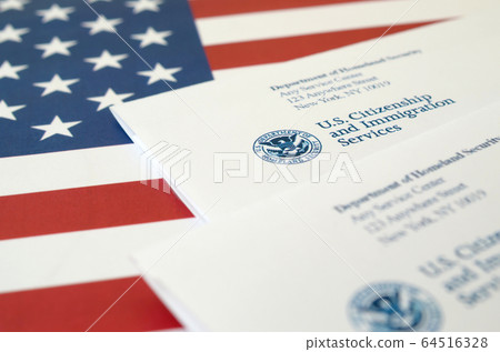 Envelopes with letter from USCIS on United States 64516328