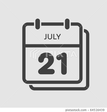 Icon calendar day 21 July, summer days of the year 64516439