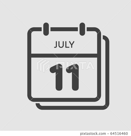 Icon calendar day 11 July, summer days of the year Icon calendar day 11 July, summer days of the year 64516460