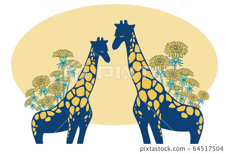 Illustration of giraffe and dandelion Illustration of giraffe and dandelion 64517504