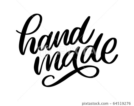 Hand made. Vector icon. Sign. Hand lettering. - Stock Illustration ...