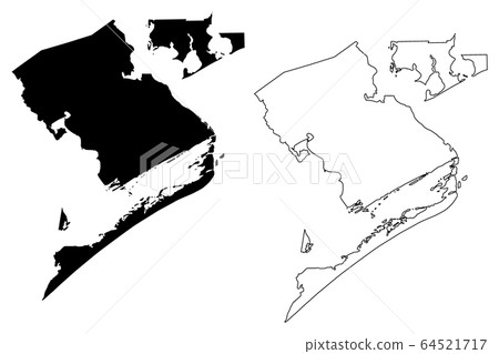 Calhoun County, Texas map vector 64521717
