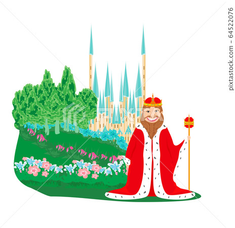 King in front of castle - Stock Illustration [64522076] - PIXTA