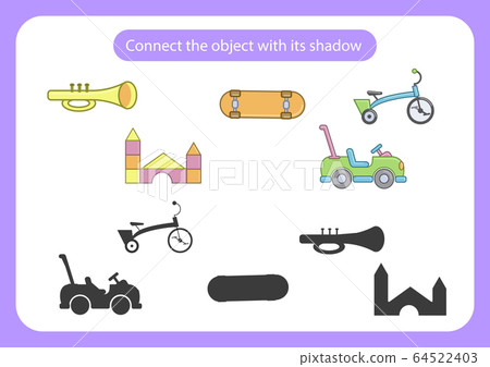 Worksheet onnect the toy with its shadow. Worksheet onnect the toy with its shadow. 64522403