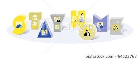 Stay Home_Stay Home_Happy_STAY HOME, Happy, blue, yellow Stay Home_Stay Home_Happy_STAY HOME, Happy, blue, yellow 64522768