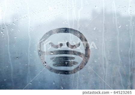 sad face with closed eyes in protective medical sad face with closed eyes in protective medical 64523265