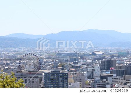 Landscape seen from Matsuyama Castle in spring Landscape seen from Matsuyama Castle in spring 64524959