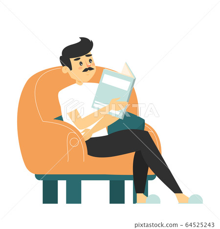 Man reading book isolated. Idea of knowledge 64525243