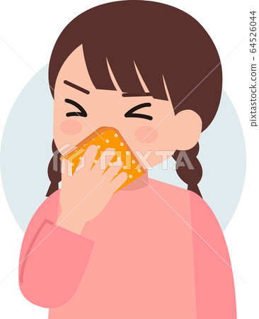 咳嗽，打噴嚏，手帕的女孩 64526044