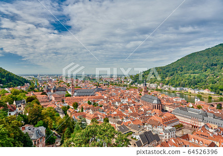 Heidelberg town on Neckar river, Germany 64526396