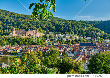 Heidelberg town on Neckar river, Germany 64526398
