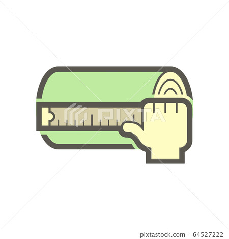 Wood flooring material and testing vector icon 64527222