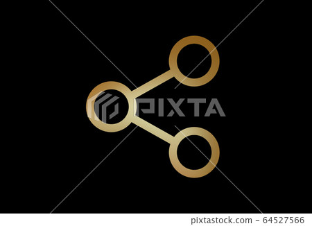 The gradient gold share line sign flat icon symbol vector format 64527566