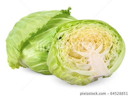 Cabbage isolated on white clipping path Cabbage isolated on white clipping path 64528851