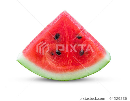 pieces of refreshing slice watermelon on a white background 64529286