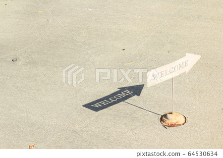 Seaside WELCOME signboard Seaside WELCOME signboard 64530634