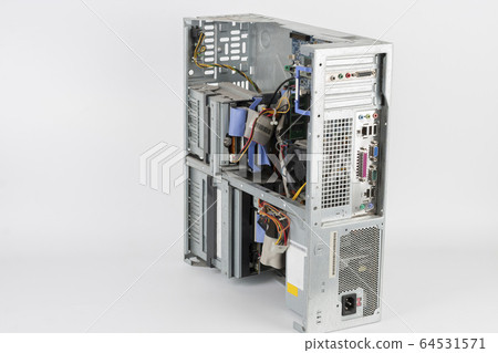 Back side of desktop PC,  desktop computer Back side of desktop PC,  desktop computer 64531571