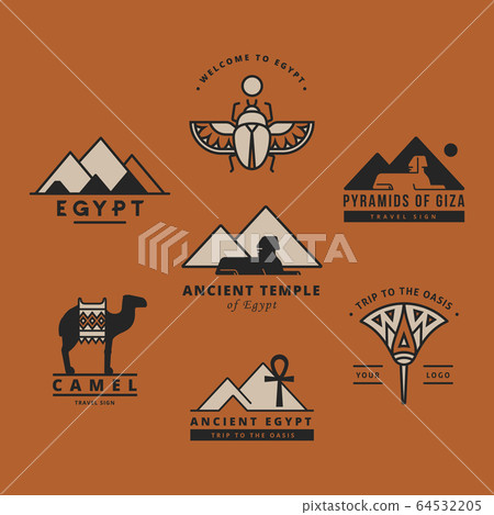 A large collection of vector logos on travel, Egypt and abstract topics. A large collection of vector logos on travel, Egypt and abstract topics. 64532205
