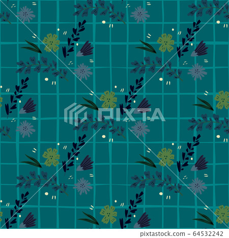 Seamless pattern with folk motif. Simple flowers - Stock Illustration ...