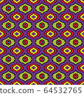 Ikat geometric folklore ornament with diamonds. 64532765