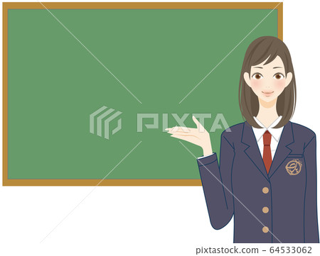 黑板上學校公告解釋學生高中女生框架提出解決方案 64533062