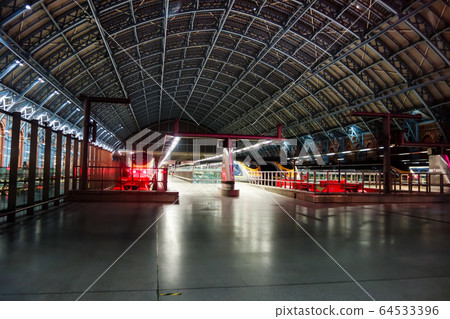 Eurostar stops at the domed St Pancras station Eurostar stops at the domed St Pancras station 64533396