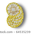 Half of the corn on the white background 64535239