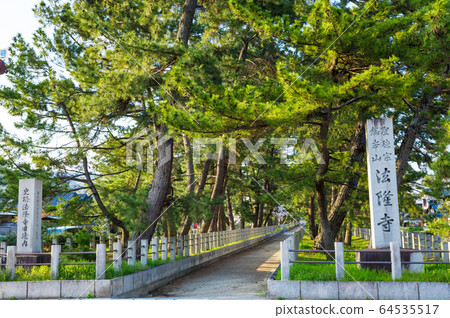 Scenery of the entrance to the approach to Horyuji Temple (Ikaruga Town, Ikoma District, Nara Prefecture) Scenery of the entrance to the approach to Horyuji Temple (Ikaruga Town, Ikoma District, Nara Prefecture) 64535517