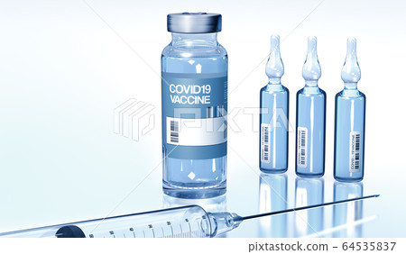 Ampoules containing the fictitious vaccine against the corona pathogen causing the lung disease Covid-19 Ampoules containing the fictitious vaccine against the corona pathogen causing the lung disease Covid-19 64535837