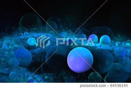 Abstract colorful 3D bubbles fractal background 64536145