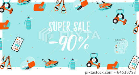 Template banner with Super Sale 64536758