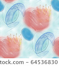 Seamless blue moon crown circle childish pattern abstract art curve for your wallpaper and website background. interesting naive childhood dreams texture concept 64536830