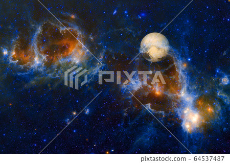 Pluto. Elements of this image furnished by NASA 64537487