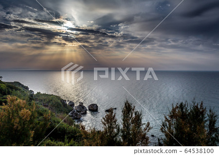 dramatic sky before sunset 64538100