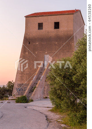 Defense tower on the coast Defense tower on the coast 64538160