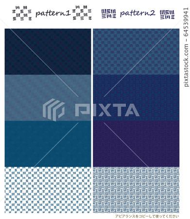 花紋色板安排御史士藍色 64539941