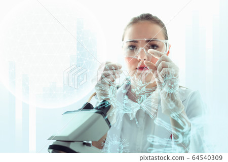 Medical Scientist Researcher Using Microscope in Laboratory Medical Scientist Researcher Using Microscope in Laboratory 64540309