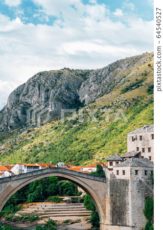 Stari most bridge and old town in Mostar, Bosnia and Herzegovina Stari most bridge and old town in Mostar, Bosnia and Herzegovina 64540527