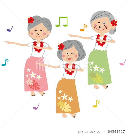 Pop active senior women dancing hula dance 64541327