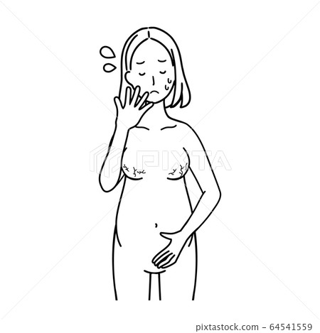 Pregnant women who are shocked by stretch marks 64541559