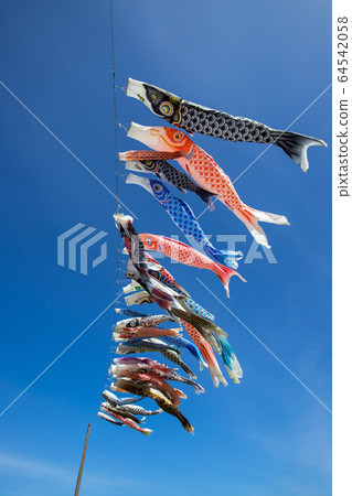 Carp streaming dancing in the sky 64542058