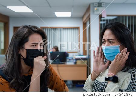 Women wearing mask protection epidemic flu covid19 Women wearing mask protection epidemic flu covid19 64542873